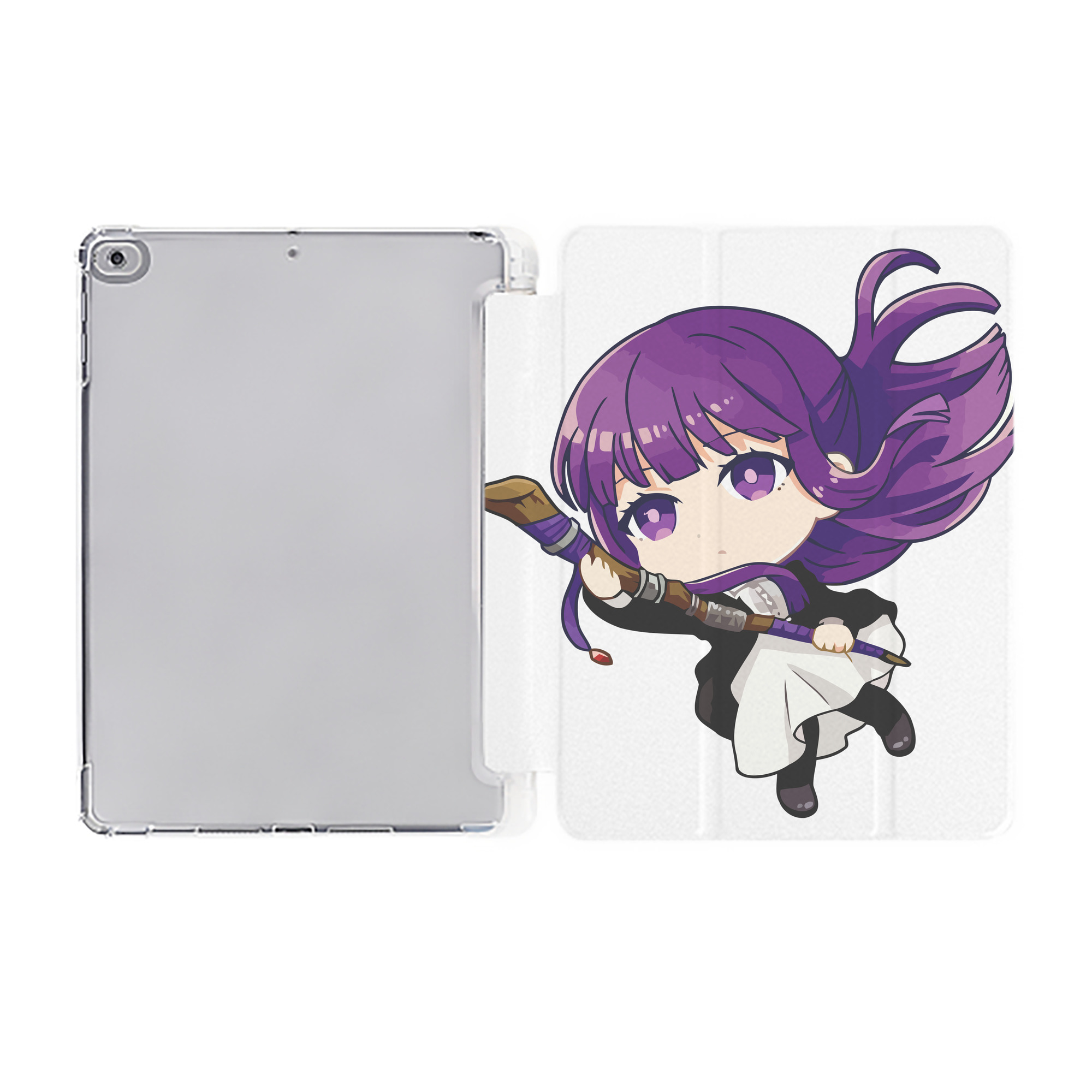 （画像用） 葬送のフリーレン Frieren IPad ケース ペン収納付き 三つ折りスタンド PUレザー×シリコン 対応機種9.5/10.5/10.9インチ